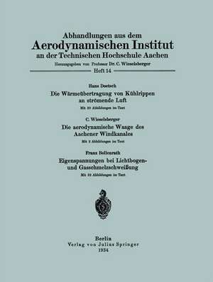 Abhandlungen aus dem Aerodynamischen Institut an der Technischen Hochschule Aachen de NA Doetsch