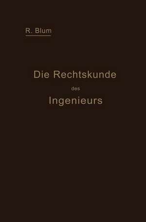 Die Rechtskunde des Ingenieurs: Ein Handbuch für Technik, Industrie und Handel de Richard Blum