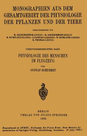 Physiologie des Menschen im Flugzeug: 34. Band de Gustav Schubert