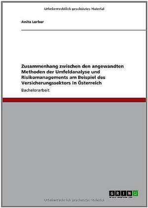 Zusammenhang zwischen den angewandten Methoden der Umfeldanalyse und Risikomanagements am Beispiel des Versicherungssektors in Österreich de Anita Lorber