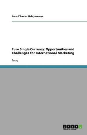 Euro Single Currency: Opportunities and Challenges for International Marketing de Jules Miller