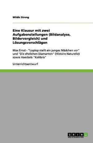 Eine Klausur mit zwei Aufgabenstellungen (Bildanalyse, Bildervergleich) und Lösungsvorschlägen de Wildis Streng