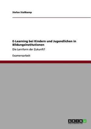 E-Learning bei Kindern und Jugendlichen in Bildungsinstitutionen de Stefan Stallkamp