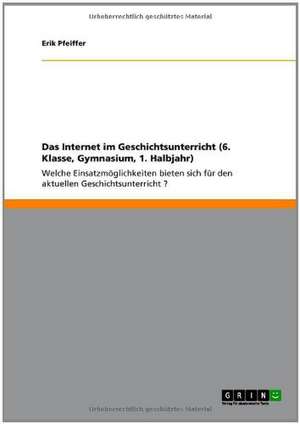 Das Internet im Geschichtsunterricht (6. Klasse, Gymnasium, 1. Halbjahr) de Erik Pfeiffer