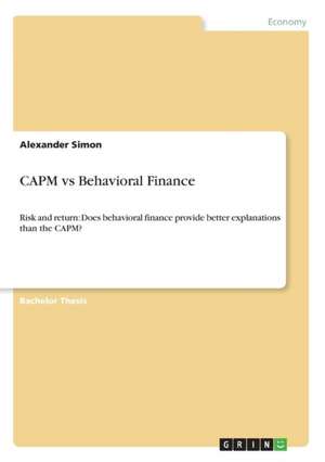 Capm Vs Behavioral Finance de Alexander Simon