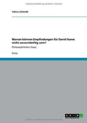 Warum können Empfindungen für David Hume nicht unvernünftig sein? de Tobias Schmidt