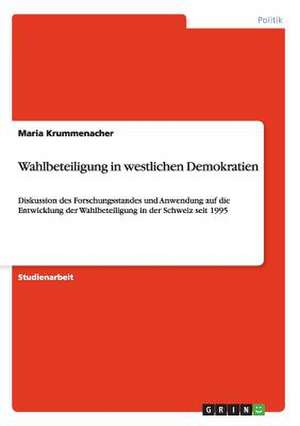 Wahlbeteiligung in westlichen Demokratien de Maria Krummenacher