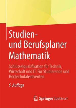 Studien- und Berufsplaner Mathematik: Schlüsselqualifikation für Technik, Wirtschaft und IT. Für Studierende und Hochschulabsolventen de Springer Fachmedien Wiesbaden