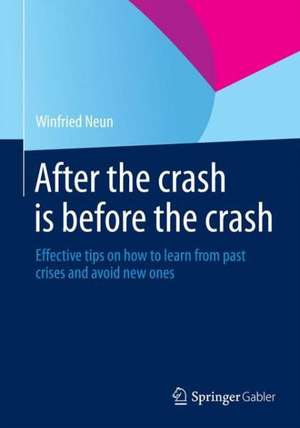 After the crash is before the crash: Effective tips on how to learn from past crises and avoid new ones de Winfried Neun