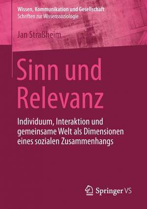 Sinn und Relevanz: Individuum, Interaktion und gemeinsame Welt als Dimensionen eines sozialen Zusammenhangs de Jan Straßheim