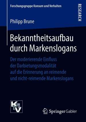 Bekanntheitsaufbau durch Markenslogans: Der moderierende Einfluss der Darbietungsmodalität auf die Erinnerung an reimende und nicht-reimende Markenslogans de Philipp Brune