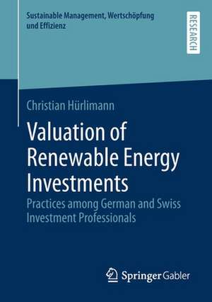 Valuation of Renewable Energy Investments: Practices among German and Swiss Investment Professionals de Christian Hürlimann