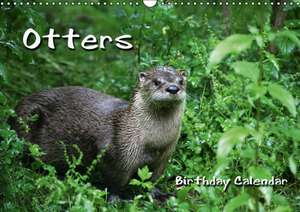 Otters / UK-Version / Birthday Calendar (Wall Calendar perpetual DIN A3 Landscape) de Martina Berg