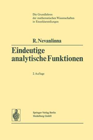 Eindeutige Analytische Funktionen de Rolf Nevanlinna