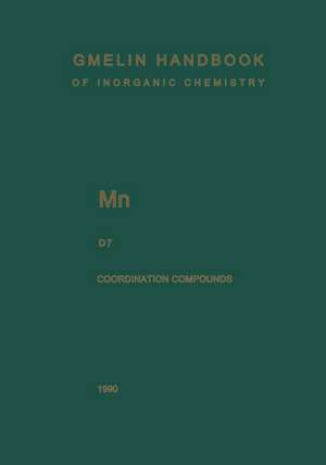 Mn Manganese: Coordination Compounds 7 de Ursula Hettwer