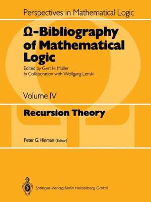 Ω-Bibliography of Mathematical Logic: Recursion Theory de Wolfgang Lenski