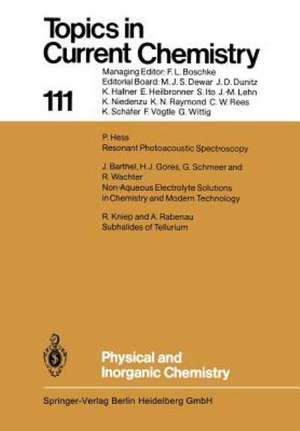 Physical and Inorganic Chemistry de J. Barthel