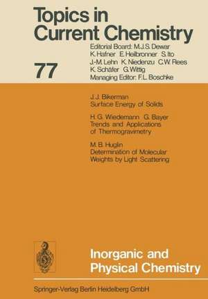 Inorganic and Physical Chemistry de Jacob J. Bikerman