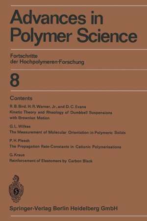 Advances in Polymer Science: Fortschritte der Hochpolymeren-Forschung de Prof. Dr. H.-J. Cantow