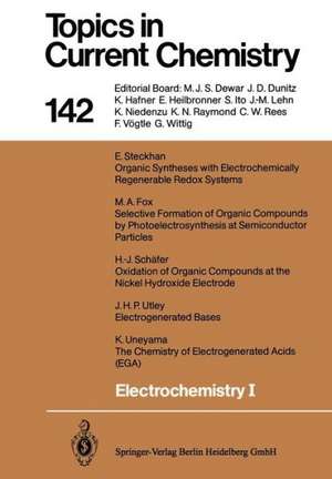 Electrochemistry I de Eberhard Steckhan