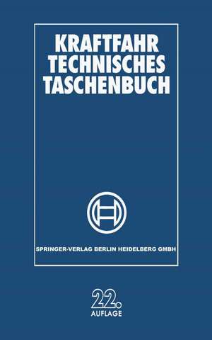 Kraftfahr Technisches Taschenbuch de Robert Bosch GmbH