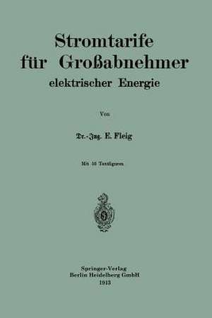 Stromtarife für Großabnehmer elektrischer Energie de Eduard Fleig