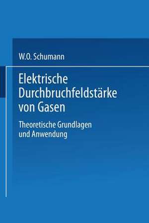 Elektrische Durchbruchfeldstärke von Gasen: Theoretische Grundlagen und Anwendung de W. O. Schumann