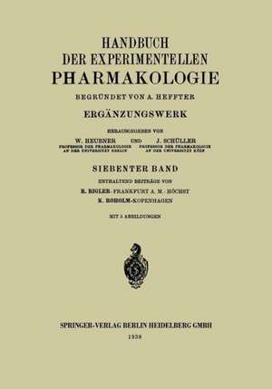 Handbuch der Experimentellen Pharmakologie: Ergänzungswerk de Rudolf Rigler