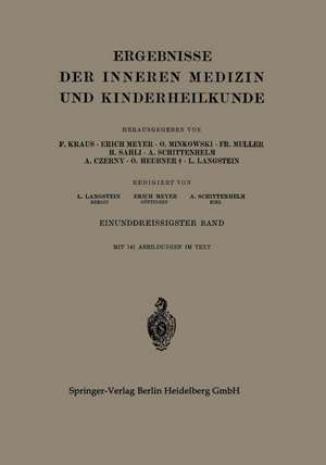 Ergebnisse der Inneren Medizin und Kinderheilkunde de Leo Langstein