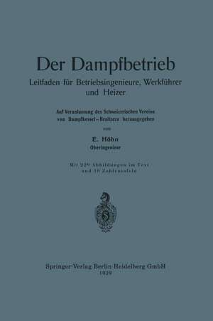 Der Dampfbetrieb: Leitfaden für Betriebsingenieure, Werkführer und Heizer de Ernst Höhn