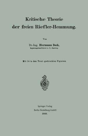 Kritische Theorie der freien Riefler-Hemmung de Hermann Bock