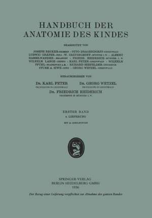 Handbuch der Anatomie des Kindes: Erster Band de Joseph Becker