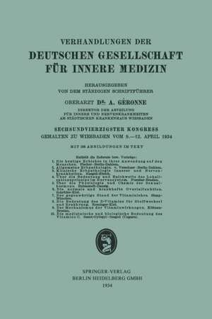 Sechsundvierzigster Kongress: Gehalten zu Wiesbaden vom 9.–12. April 1934 de A. Gérone