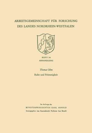 Ruhe und Frömmigkeit: Abhandlung de Thomas Ohm