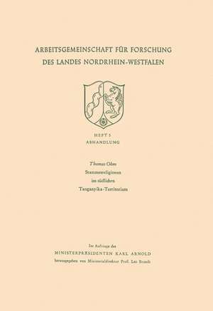 Stammesreligionen im südlichen Tanganyika-Territorium de Thomas Ohm