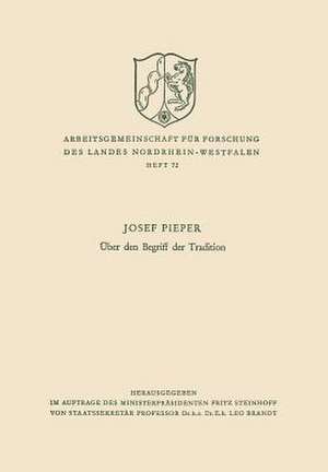 Über den Begriff der Tradition de Josef Pieper