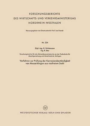 Verfahren zur Prüfung der Korrosionsbeständigkeit von Messerklingen aus rostfreiem Stahl de Hans Stüdemann