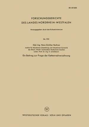 Ein Beitrag zur Frage der Kettenradverzahnung de Hans-Günther Rachner