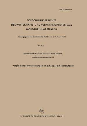 Vergleichende Untersuchungen am Schopper-Scheuerprüfgerät de Johannes Juilfs