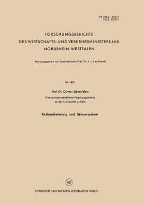 Rationalisierung und Steuersystem de Günter Schmölders