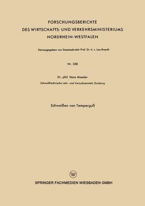 Schweißen von Temperguß de Hans Maeder