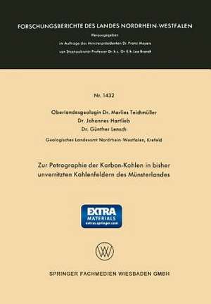 Zur Petrographie der Karbon-Kohlen in bisher unverritzten Kohlenfeldern des Münsterlandes de Marlies Teichmüller