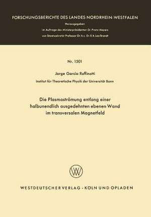 Die Plasmaströmung entlang einer halbunendlich ausgedehnten ebenen Wand im transversalen Magnetfeld de Jorge Garcia Ruffinatti