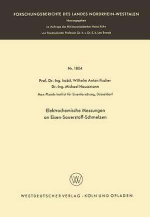 Elektrochemische Messungen an Eisen-Sauerstoff-Schmelzen de Wilhelm Anton Fischer