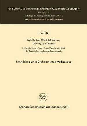 Entwicklung eines Drehmomenten-Meßgerätes de Alfred Kuhlenkamp