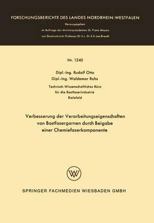 Verbesserung der Verarbeitungseigenschaften von Bastfasergarnen durch Beigabe einer Chemiefaserkomponente de Rudolf Otto