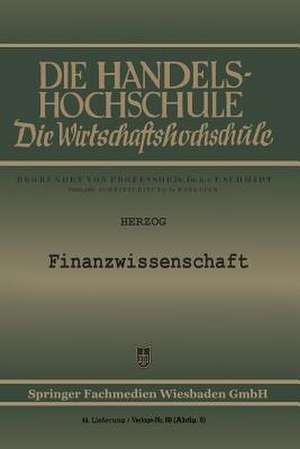 Finanzwissenschaft de Richard Herzog