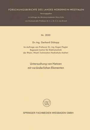 Untersuchung von Netzen mit veränderlichen Elementen de Gerhard Dickopp