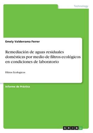 Remediacion de Aguas Residuales Domesticas Por Medio de Filtros Ecologicos En Condiciones de Laboratorio de Valderrama Ferrer, Emely