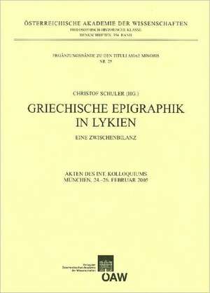 Griechische Epigraphik In Lykien